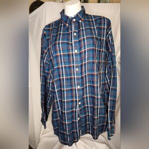 Van Heusen Blue and Red Plaid Men's Shirt Size XXL 18-18 1/2